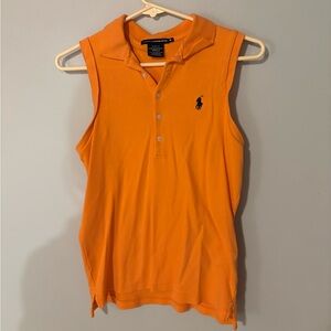 Ralph Lauren Orange Sleeveless Polo Top